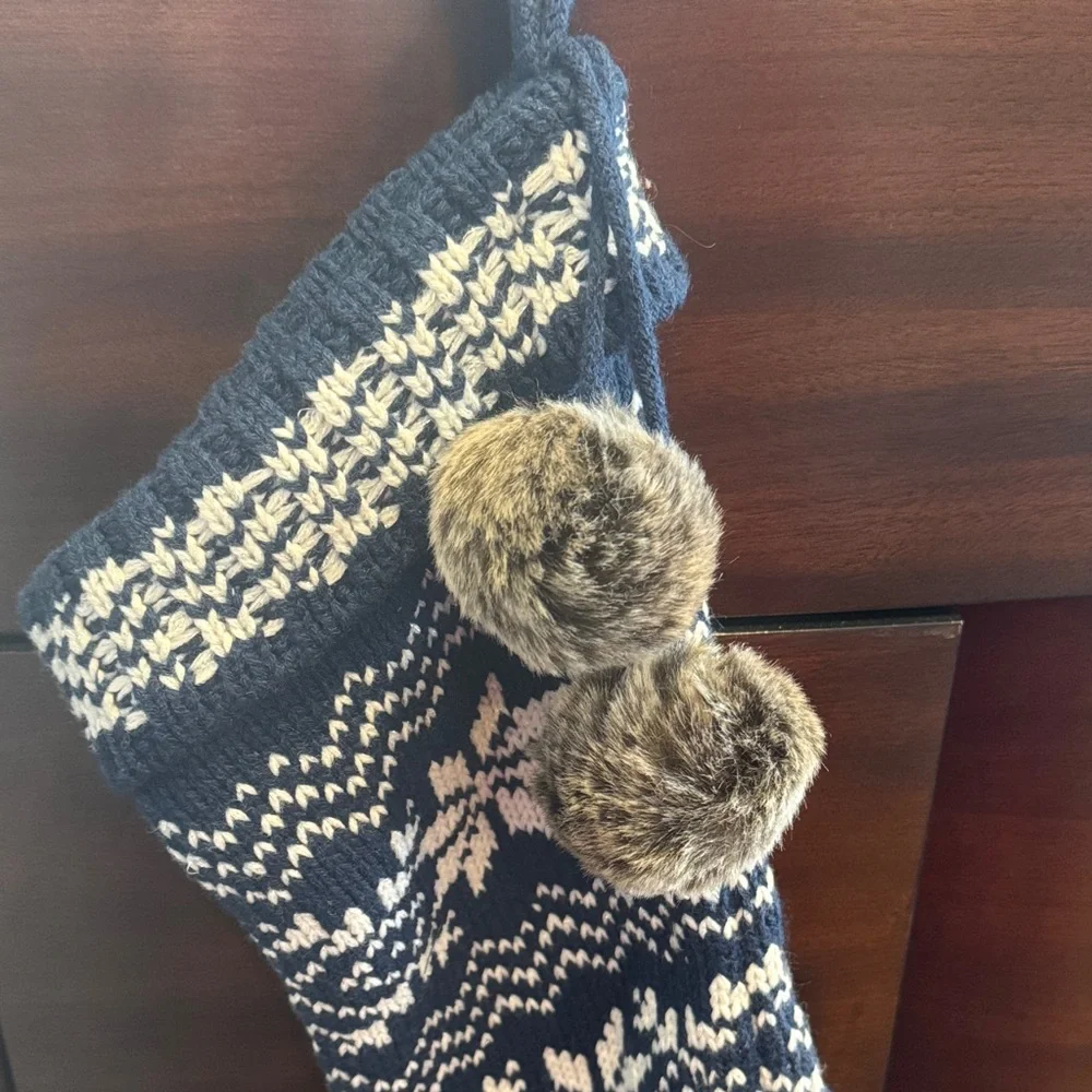 Target Navy and Cream Holiday Stocking